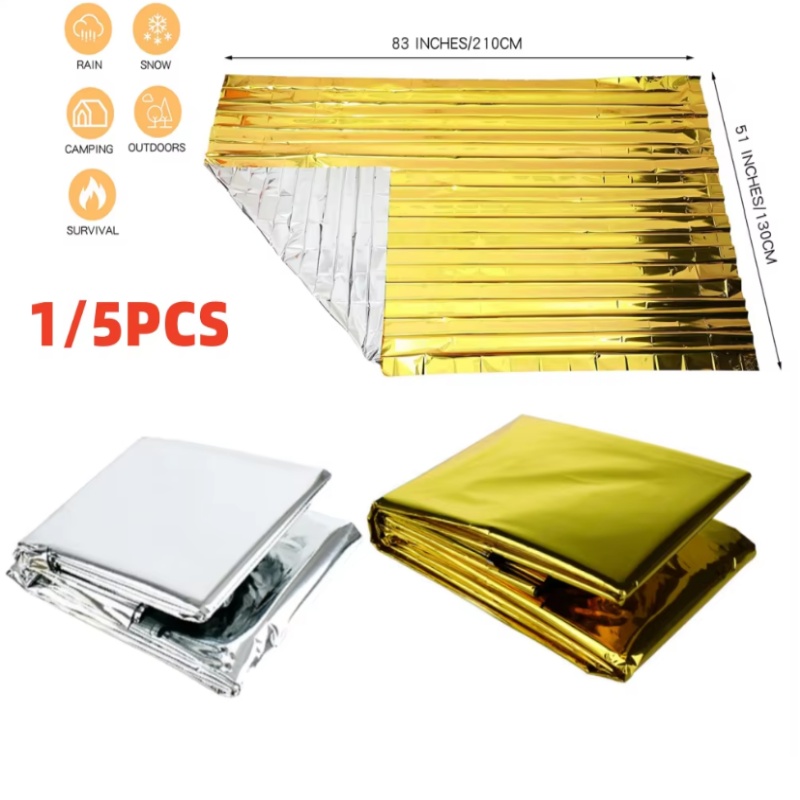 Survival Blanket Reflective - 130x210cm 고강도 마일러 호일 비상용 담요,