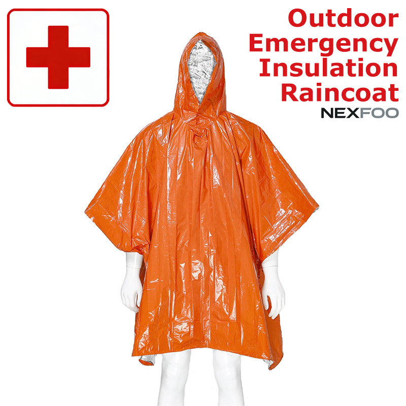 Emergency Poncho Rain - 다기능 비상용 우비, 길고 두꺼운 반사