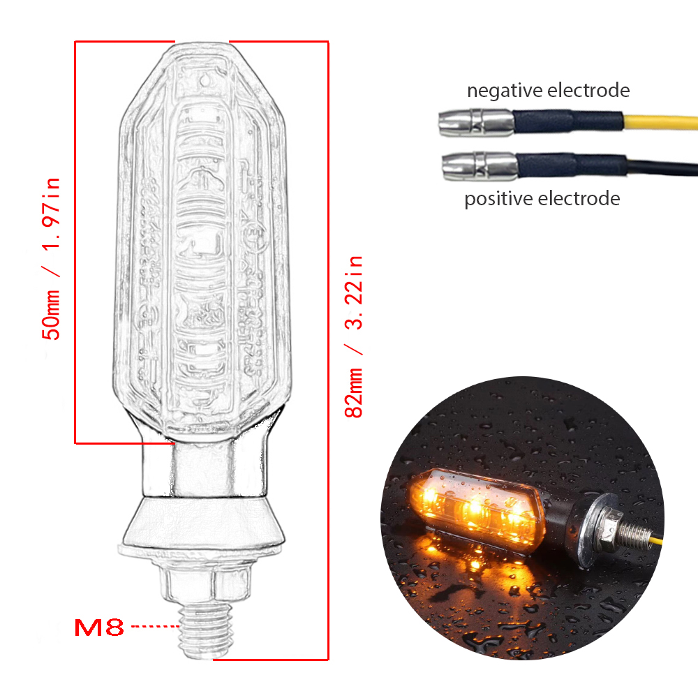8mm 미니 오토바이 LED 회전 신호등 앰버 깜박이는 - Sos Light Strobe 리뷰 및 가격